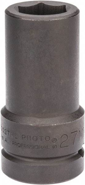 Proto - 1" Drive 27mm Deep Impact Socket - 6 Points, 4" OAL - Exact Industrial Supply