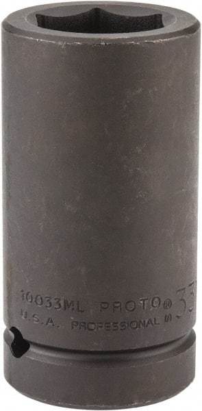 Proto - 1" Drive 33mm Deep Impact Socket - 6 Points, 4" OAL - Exact Industrial Supply