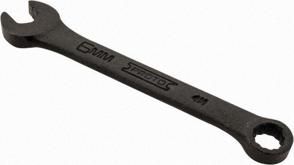 Proto - 6mm 12 Point Offset Combination Wrench - 15° Offset Angle, 3-1/4" OAL, Steel, Black Finish - Exact Industrial Supply
