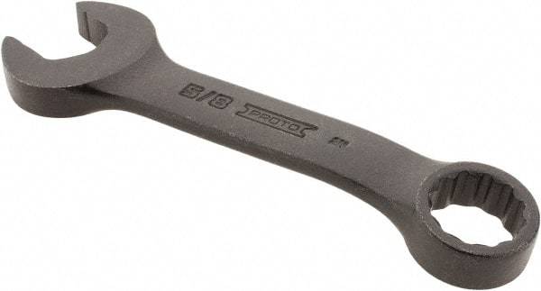 Proto - 5/8" 12 Point Offset Combination Wrench - 15° Offset Angle, 4-13/16" OAL, Steel, Black Finish - Exact Industrial Supply