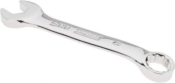 Proto - 9mm 12 Point Offset Combination Wrench - 15° Offset Angle, 3-5/8" OAL, Steel, Chrome Finish - Exact Industrial Supply
