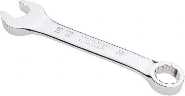 Proto - 3/8" 12 Point Offset Combination Wrench - 15° Offset Angle, 3-3/4" OAL, Steel, Chrome Finish - Exact Industrial Supply