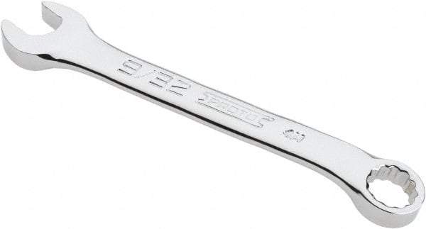 Proto - 9/32" 12 Point Offset Combination Wrench - 15° Offset Angle, 3-25/64" OAL, Steel, Chrome Finish - Exact Industrial Supply