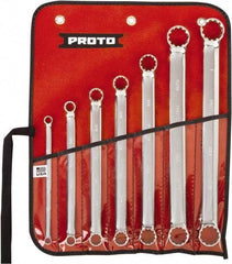 Proto - 7 Piece, 1/4" x 5/16" to 7/8" x 1", 12 Point Spline Box Wrench Set - Inch Measurement Standard, Full Polish Chrome Finish, Comes in Nylon Roll - Exact Industrial Supply