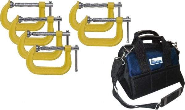 Gibraltar - 6 Piece C-Clamp Set - Includes C-Clamps - Exact Industrial Supply
