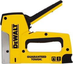 DeWALT - Manual Staple Gun - 1/4, 5/16, 3/8, 1/2, 9/16" Staples, Yellow & Black, Aluminum - Exact Industrial Supply