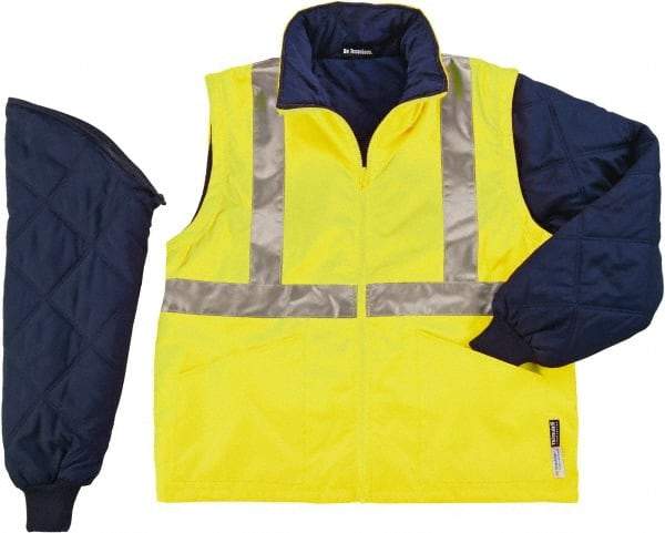 Ergodyne - Size 3XL High Visibility Jacket - Lime, Polyester, Zipper, Snaps Closure - Exact Industrial Supply