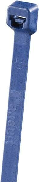 Panduit - 7.3" Long Blue Polypropylene Standard Cable Tie - 30 Lb Tensile Strength, 1.3mm Thick, 47mm Max Bundle Diam - Exact Industrial Supply