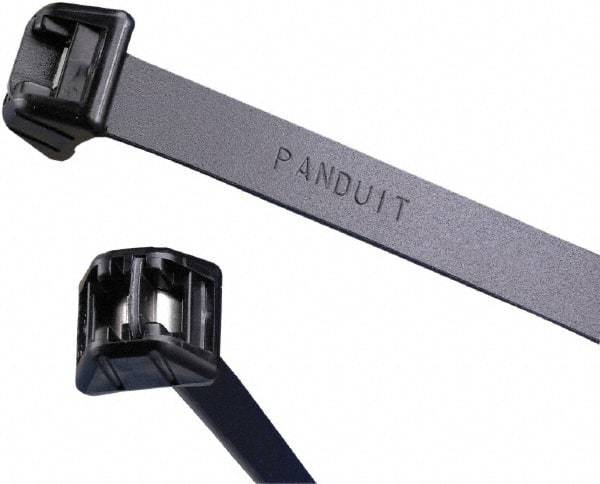 Panduit - 13-1/2" Long Black Acetal Standard Cable Tie - 250 Lb Tensile Strength, 1.5mm Thick, 98.4mm Max Bundle Diam - Exact Industrial Supply