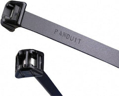 Panduit - 27" Long Black Acetal Standard Cable Tie - 250 Lb Tensile Strength, 1.5mm Thick, 203.2mm Max Bundle Diam - Exact Industrial Supply