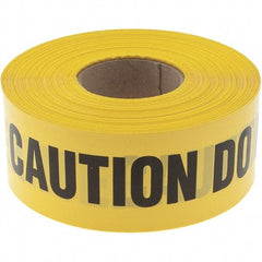 Value Collection - 1,000' Long x 3" Wide Roll, Polyethylene, Black & Yellow Barricade Tape - Message: Caution - Do Not Enter - Exact Industrial Supply