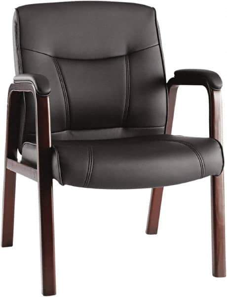 ALERA - Black Leather Guest Chair - 24-3/4" Wide x 35" High - Exact Industrial Supply