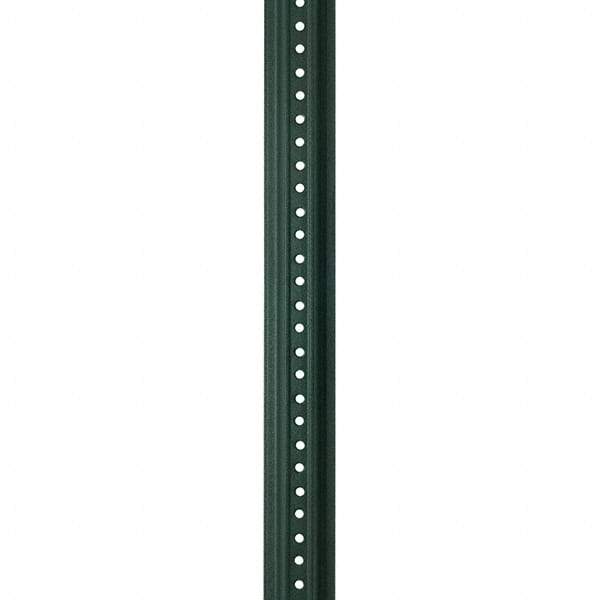 Nucor - 12' High, Powder Coated Traffic Sign Post - Steel, 3/8" Hole Diam, Green - Exact Industrial Supply