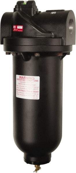 ARO/Ingersoll-Rand - 1" Port, 18.52" High x 7.76" Wide Super Duty Filter with Metal Bowl, Automatic Drain - 323 SCFM, 300 Max psi, 150°F Max Temp, Modular Connection, 11.5 oz Bowl Capacity - Exact Industrial Supply