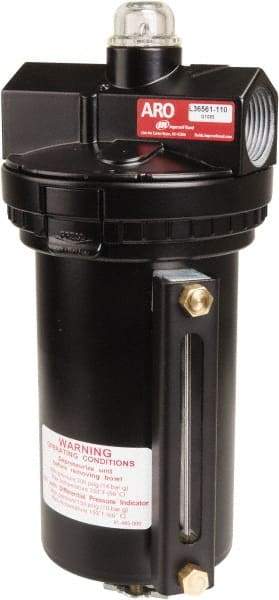 ARO/Ingersoll-Rand - 1 1/2" NPT, 200 Max psi Super Duty Modular Lubricator - Metal Bowl with Sight Glass, Zinc Body, 927 CFM, 150°F Max Temp, 5-1/2" Long x 5" Wide x 11.60" High - Exact Industrial Supply