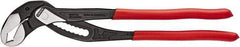 Knipex - 16" OAL, 3-1/2" Max Capacity, 11 Position Tongue & Groove Pliers - Self-Gripping V-Jaws, Plier Head, Plastic Dipped Handles - Exact Industrial Supply