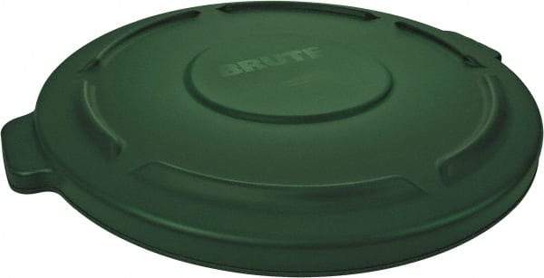 Rubbermaid - Round Lid for Use with 44 Gal Trash Cans - Green, Plastic, For 2641 & 2643 Brute Trash Cans - Exact Industrial Supply