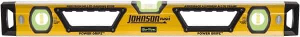 Johnson Level & Tool - Magnetic 24" Long 3 Vial Box Beam Level - Aluminum, Yellow, 2 Plumb & 1 Level Vials - Exact Industrial Supply