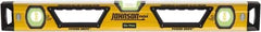 Johnson Level & Tool - Magnetic 24" Long 3 Vial Box Beam Level - Aluminum, Yellow, 2 Plumb & 1 Level Vials - Exact Industrial Supply