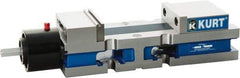 Kurt - 4" Jaw Width, 6" Jaw Opening Capacity, Horizontal Stationary Machine Vise - Reverse Hydraulic Operation, 7,800 Lb Capacity, 1 Station, 13.985" Long x 3.4900" High x 1-15/64" Deep, 1.235" Jaw Height, Ductile Iron - Exact Industrial Supply