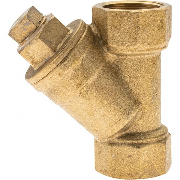 Value Collection - 3/4" Pipe, Female NPT Ends, Forged Brass Y-Strainer - 600 psi WOG Rating, 150 psi WSP Rating - Exact Industrial Supply