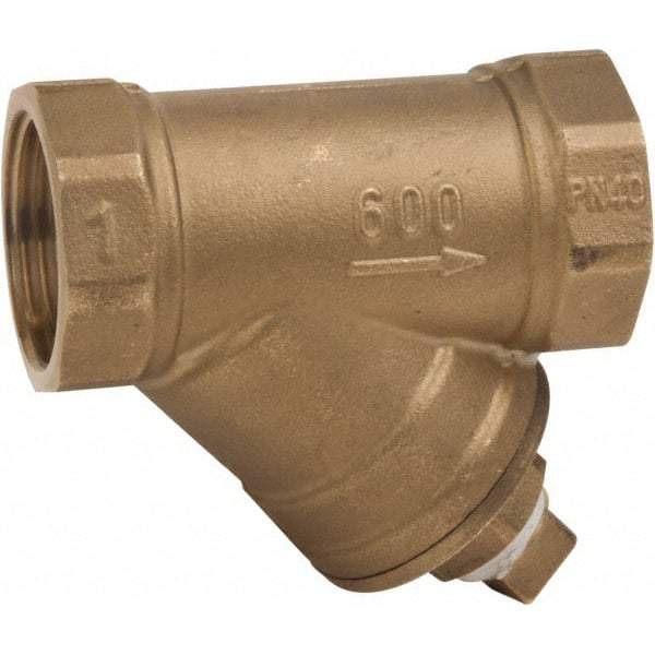 Value Collection - 1/2" Pipe, Female NPT Ends, Forged Brass Y-Strainer - 600 psi WOG Rating, 150 psi WSP Rating - Exact Industrial Supply