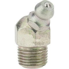 Value Collection - 30° Head Angle, 1/8 Thread Standard Grease Fitting - Zinc Plated Finish - Exact Industrial Supply