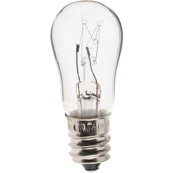 Import - 128 Volt, Incandescent Miniature & Specialty S6 Lamp - Candelabra Screw Base - Exact Industrial Supply