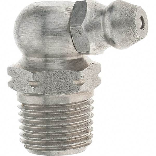 Value Collection - 90° Head Angle, 1/8-27 Stainless Steel Standard Grease Fitting - Exact Industrial Supply