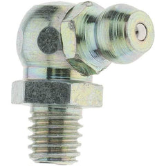Value Collection - 90° Head Angle, M6x1 Taper Thread Grease Fitting - Zinc Plated Finish - Exact Industrial Supply