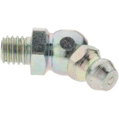 Value Collection - 45° Head Angle, M6x1 Taper Thread Grease Fitting - Zinc Plated Finish - Exact Industrial Supply