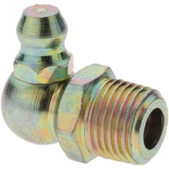 Value Collection - 90° Head Angle, 1/8-27 Standard Grease Fitting - Zinc Plated Finish - Exact Industrial Supply