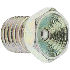 Value Collection - Straight Head Angle, 1/4-28 Drive-In Grease Fitting - Zinc Plated Finish - Exact Industrial Supply