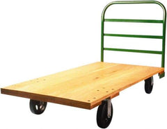 Fairbanks - 1,400 Lb Capacity Hardwood/Steel Platform Truck - Hardwood Deck, 24" OAW, 48" Platform Length, Mold On Rubber Casters - Exact Industrial Supply