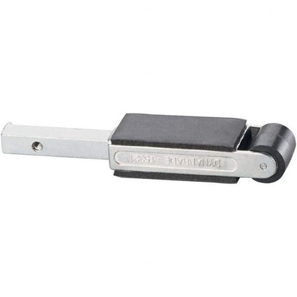 Dynabrade - 7/8" Wide Contact Arm - For Flat Grinding with Platen Pad, 18" Belt Length x 1" Belt Width, Crowned, Rubber, 70" Contact Wheel Diam - Exact Industrial Supply