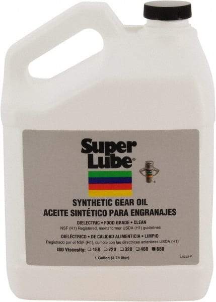 Synco Chemical - 1 Gal Plastic Bottle, Synthetic Gear Oil - -40°F to 450°F, 680 St Viscosity at 40° C, ISO 680 - Exact Industrial Supply