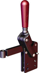 De-Sta-Co - 2,248 Lb Holding Capacity, Vertical Handle, Manual Hold Down Toggle Clamp - 90° Handle Movement, 120° Bar Opening, Solid Bar, Straight Base, Oxide Finish, Forged Alloy Steel - Exact Industrial Supply