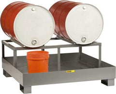 Little Giant - 66 Gal Sump, 2 Drum, Steel Drum Rack - 51" Long x 51" Wide x 22" High - Exact Industrial Supply