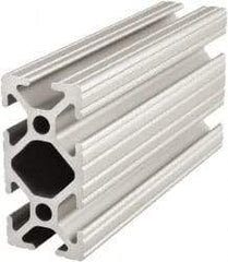 80/20 Inc. - 48 Inches Long x 1 Inch Wide x 2 Inches High, T Slotted Aluminum Extrusion - 0.7914 Square Inches, Clear Anodized Finish - Exact Industrial Supply
