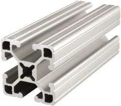 80/20 Inc. - 145 Inches Long x 1-1/2 Inches Wide x 1-1/2 Inches High, T Slotted Aluminum Extrusion - 0.7938 Square Inches, Clear Anodized Finish - Exact Industrial Supply