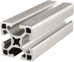 80/20 Inc. - 145 Inches Long x 1-1/2 Inches Wide x 1-1/2 Inches High, T Slotted Aluminum Extrusion - 0.877 Square Inches, Clear Anodized Finish - Exact Industrial Supply