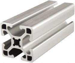 80/20 Inc. - 72 Inches Long x 1-1/2 Inches Wide x 1-1/2 Inches High, T Slotted Aluminum Extrusion - 0.877 Square Inches, Clear Anodized Finish - Exact Industrial Supply