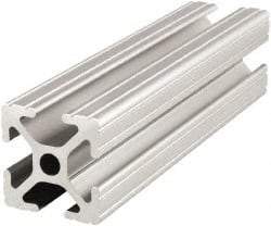 80/20 Inc. - 48 Inches Long x 1 Inch Wide x 1 Inch High, T Slotted Aluminum Extrusion - 0.4379 Square Inches, Clear Anodized Finish - Exact Industrial Supply