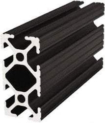 80/20 Inc. - 72 Inches Long x 1 Inch Wide x 2 Inches High, T Slotted Aluminum Extrusion - 0.7914 Square Inches, Black Anodized Finish - Exact Industrial Supply