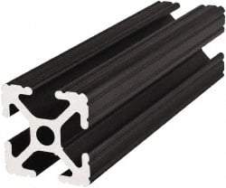 80/20 Inc. - 145 Inches Long x 1 Inch Wide x 1 Inch High, T Slotted Aluminum Extrusion - 0.4379 Square Inches, Black Anodized Finish - Exact Industrial Supply