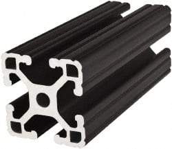 80/20 Inc. - 72 Inches Long x 1-1/2 Inches Wide x 3 Inches High, T Slotted Aluminum Extrusion - 1.7288 Square Inches, Black Anodized Finish - Exact Industrial Supply