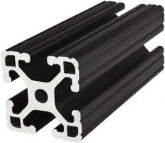 80/20 Inc. - 145 Inches Long x 1-1/2 Inches Wide x 3 Inches High, T Slotted Aluminum Extrusion - 1.7288 Square Inches, Black Anodized Finish - Exact Industrial Supply