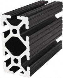80/20 Inc. - 72 Inches Long x 1-1/2 Inches Wide x 3 Inches High, T Slotted Aluminum Extrusion - 2.0798 Square Inches, Black Anodized Finish - Exact Industrial Supply