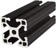 80/20 Inc. - 145 Inches Long x 1-1/2 Inches Wide x 1-1/2 Inches High, T Slotted Aluminum Extrusion - 0.8986 Square Inches, Black Anodized Finish - Exact Industrial Supply