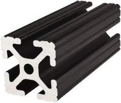 80/20 Inc. - 145 Inches Long x 1-1/2 Inches Wide x 1-1/2 Inches High, T Slotted Aluminum Extrusion - 1.154 Square Inches, Black Anodized Finish - Exact Industrial Supply